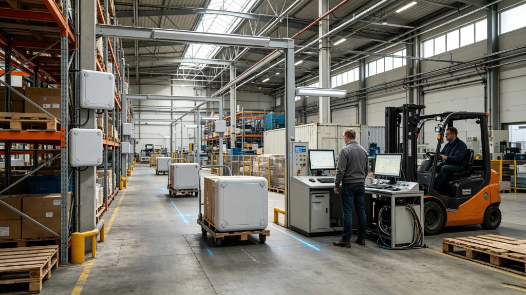 how accurate is rfid tracking 1 Industrial RFID tracking system showing tagged assets monitored across multiple warehouse zones