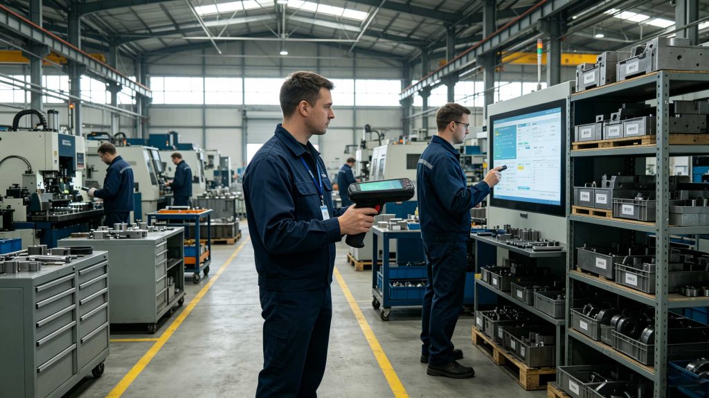 What Is Anti Metal RFID Tag: RFID Technology Designed for Metal Surfaces 1 Anti metal RFID tags attached to industrial equipment in a European factory