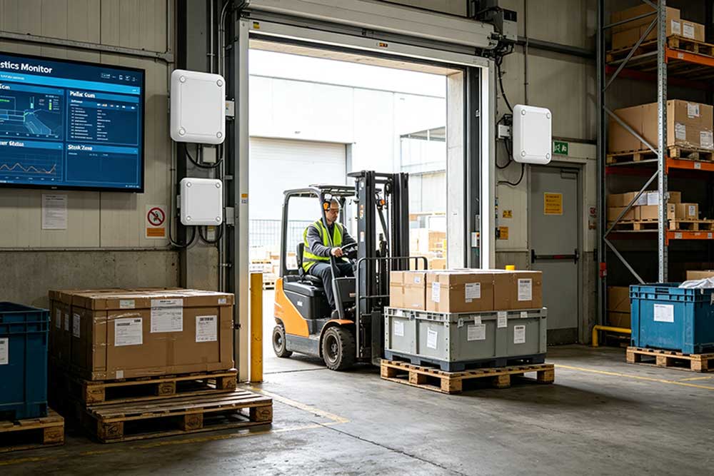 Can RFID Be Used for Tracking? 1 UHF RFID reader tracking tagged pallets at a European warehouse entrance