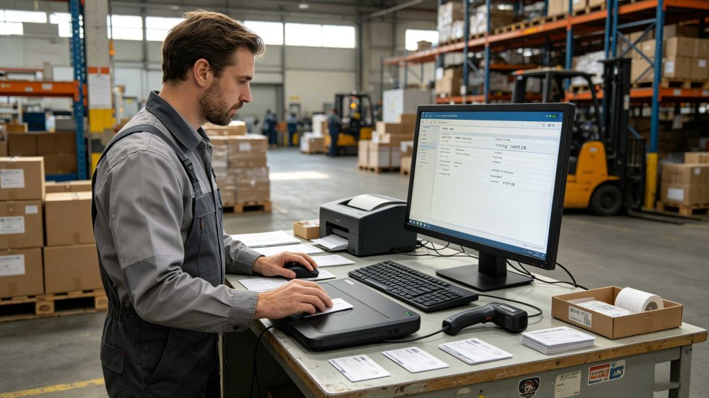 how to write to rfid card: A Professional Guide to UHF RFID Card Writing 1 Engineer using a UHF RFID reader writer to write data to RFID cards in a European warehouse