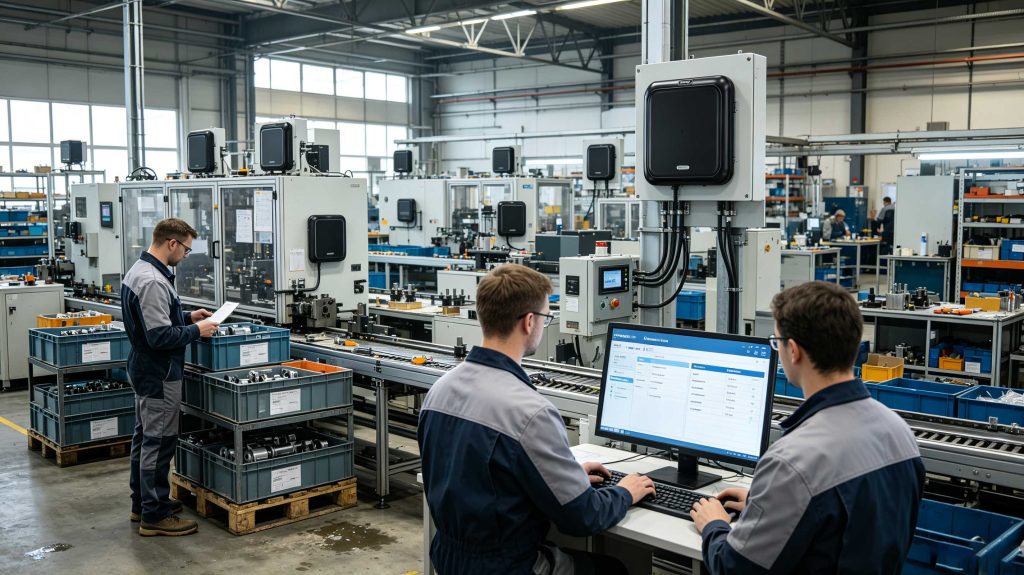 is rfid: Understanding UHF RFID Technology, Systems, and Real Applications 2 Factory production line using UHF RFID readers for equipment and product tracking