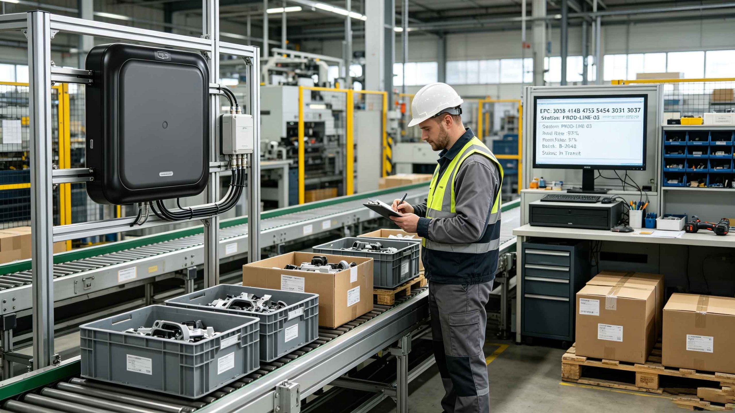 what are passive rfid tags: UHF RFID Tags, Working Principles, and Industrial Applications 2 Engineer testing passive UHF RFID tags on metal and plastic industrial equipment