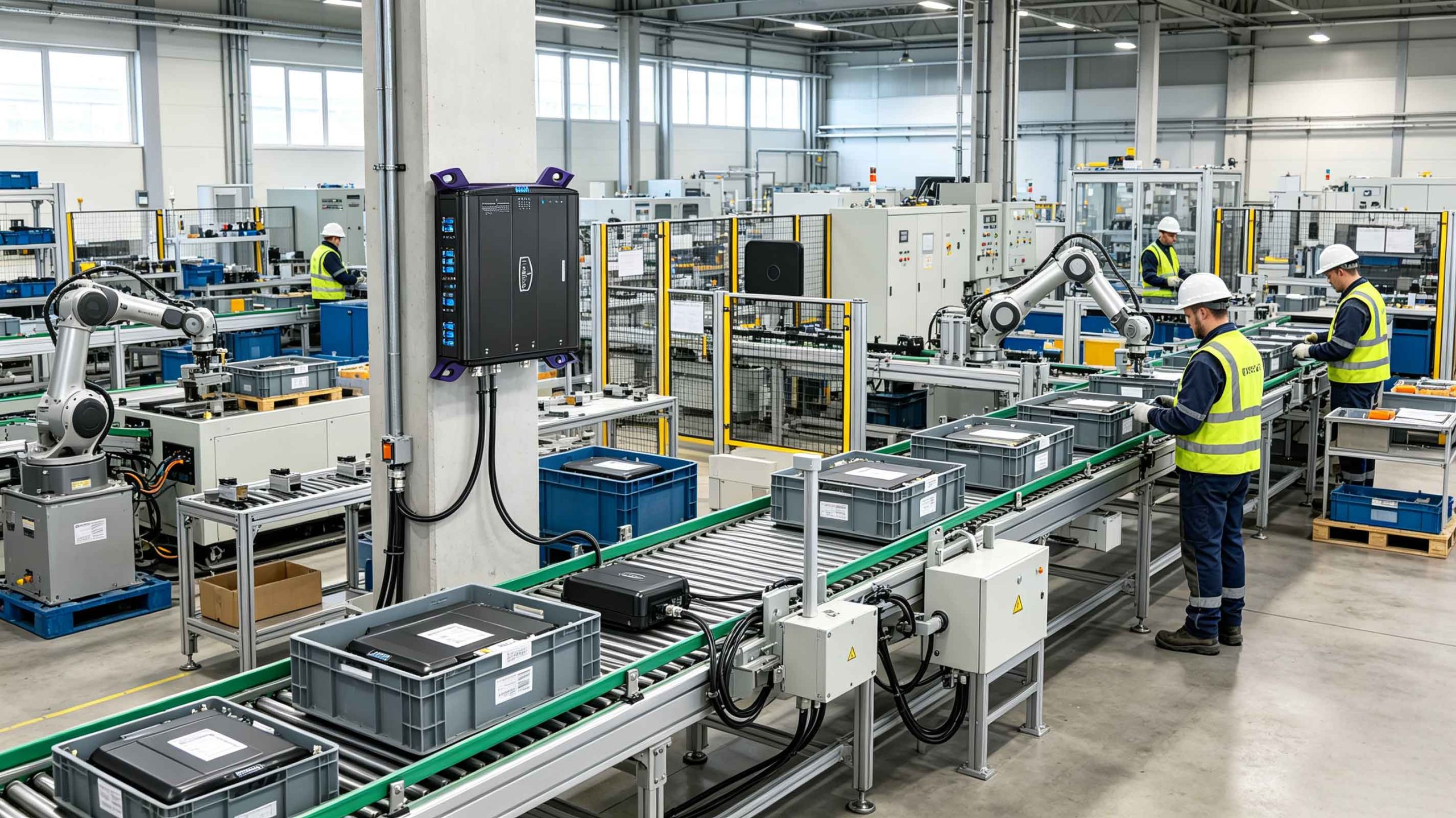 what can you do with rfid 2 RFID readers identifying tagged components on a manufacturing production line