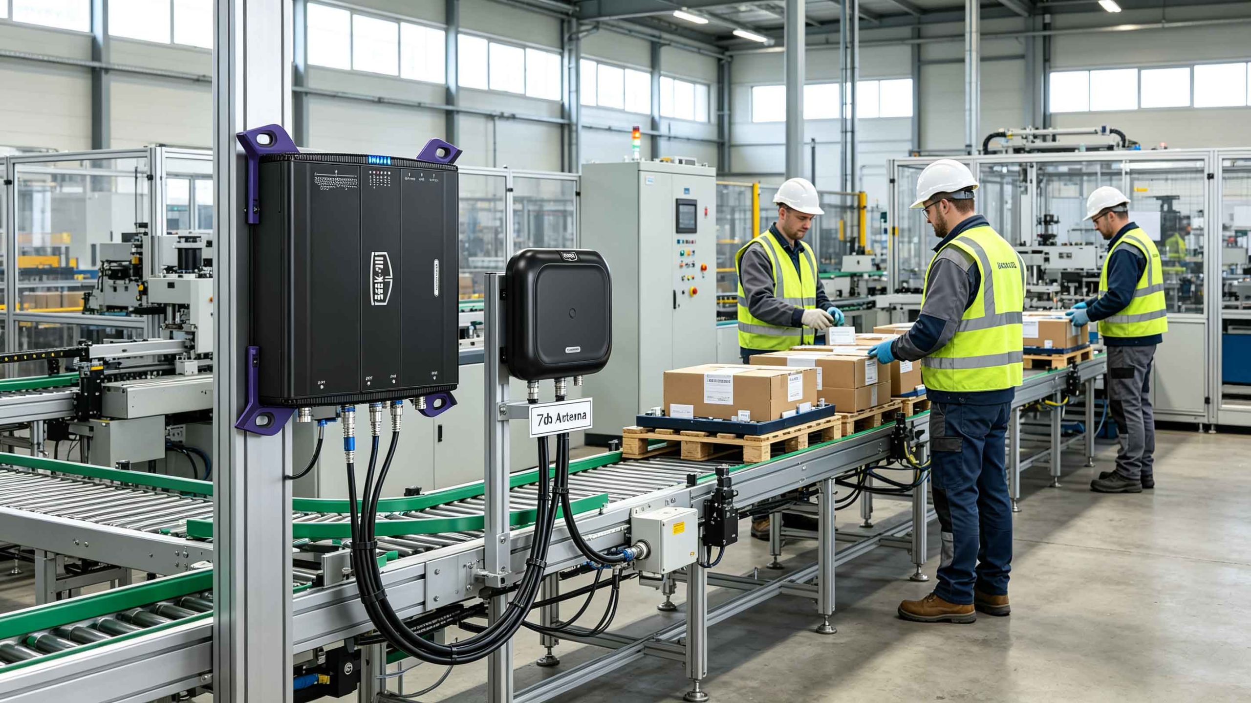 what can rfid do 2 RFID reader tracking tagged components on a manufacturing production line
