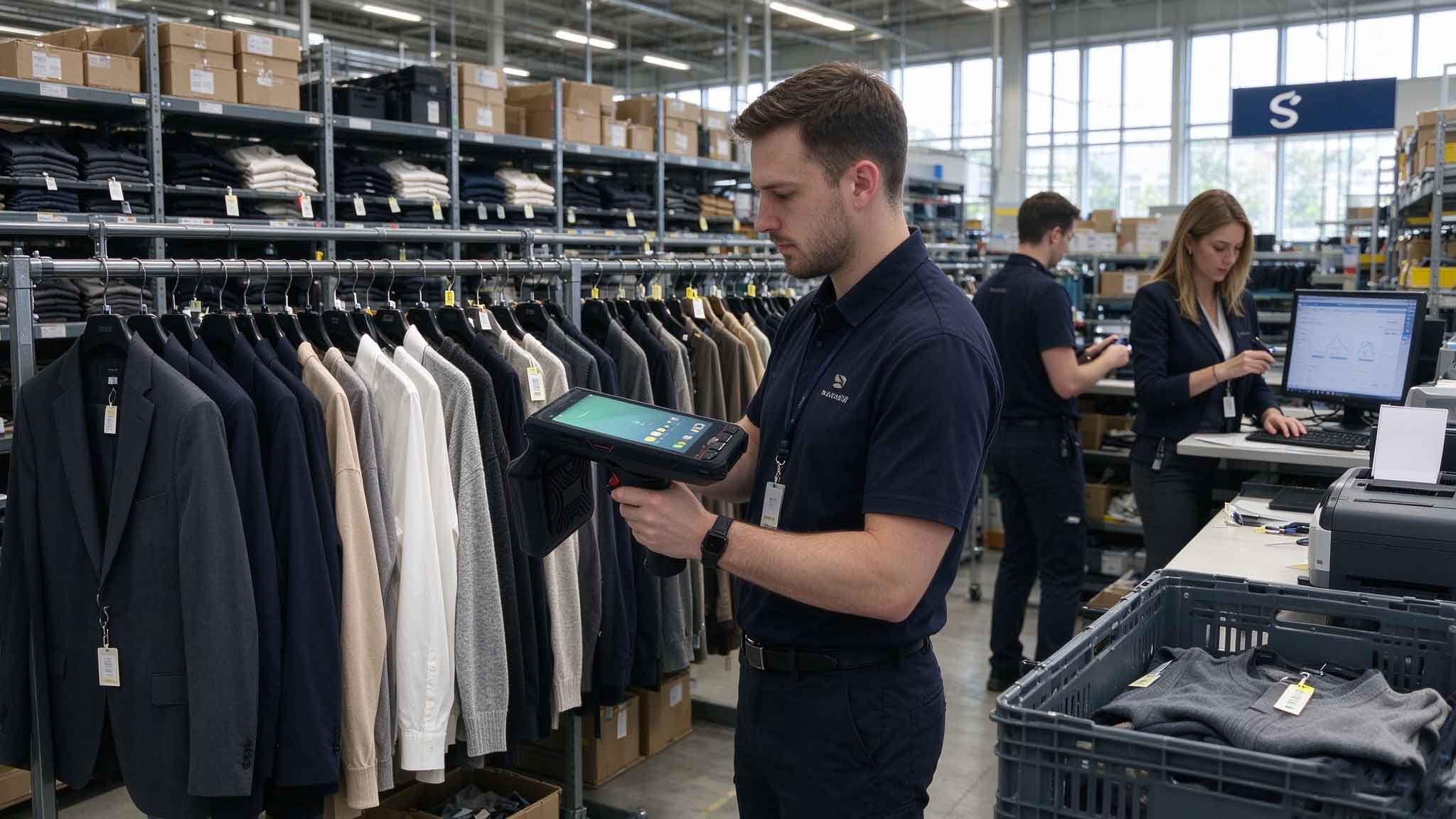 what does rfid mean on clothes 1 RFID tags attached to clothing products in a modern retail environment