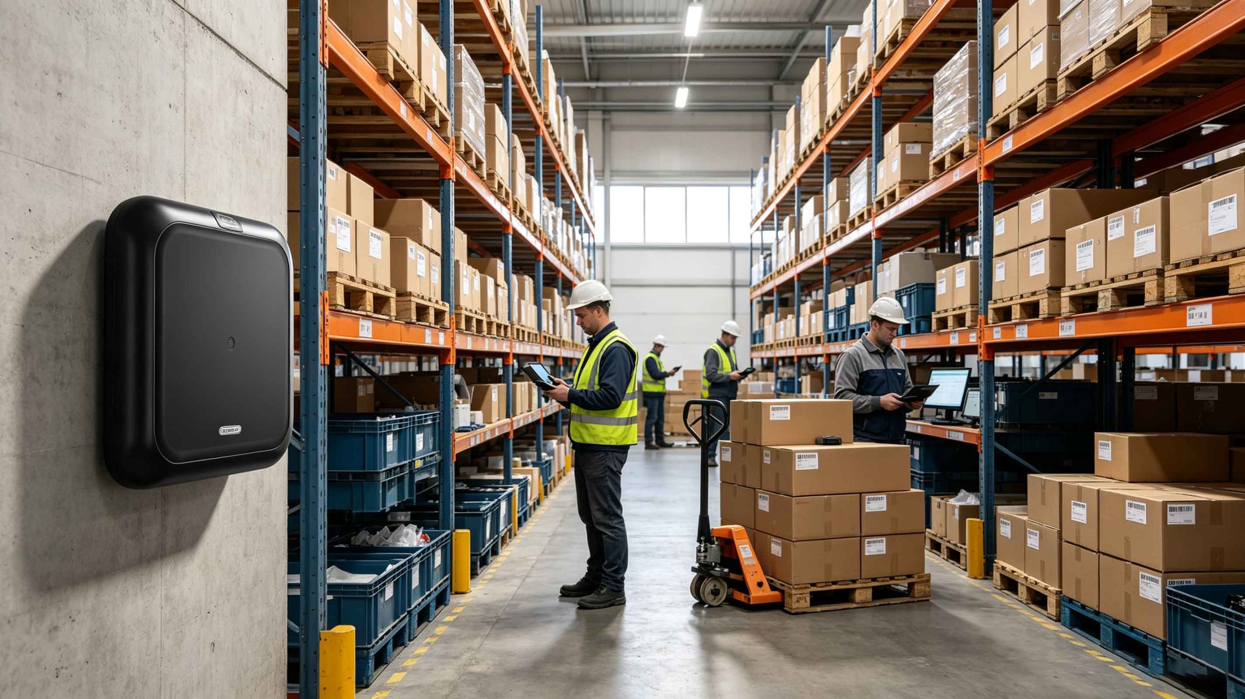 what does rfid stand for 1 Warehouse workers using RFID technology to track tagged inventory items