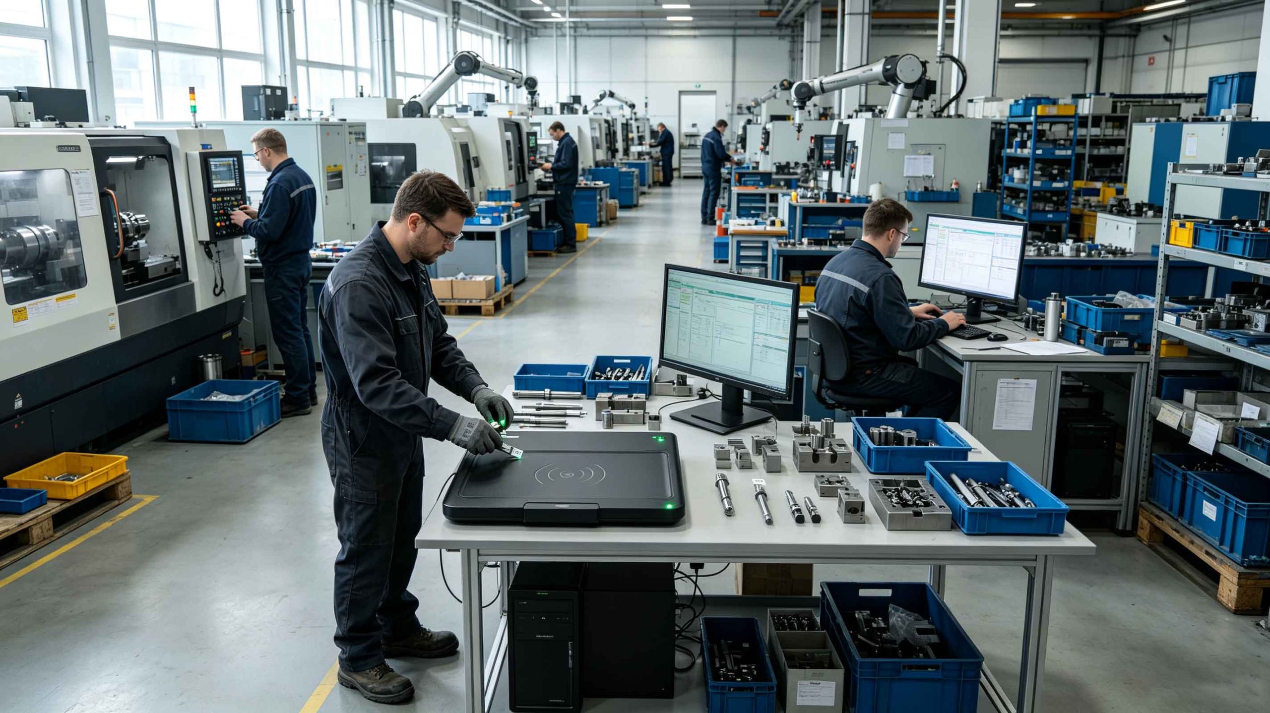 what does an rfid reader do 2 Engineer using RFID reader system to manage tagged industrial equipment