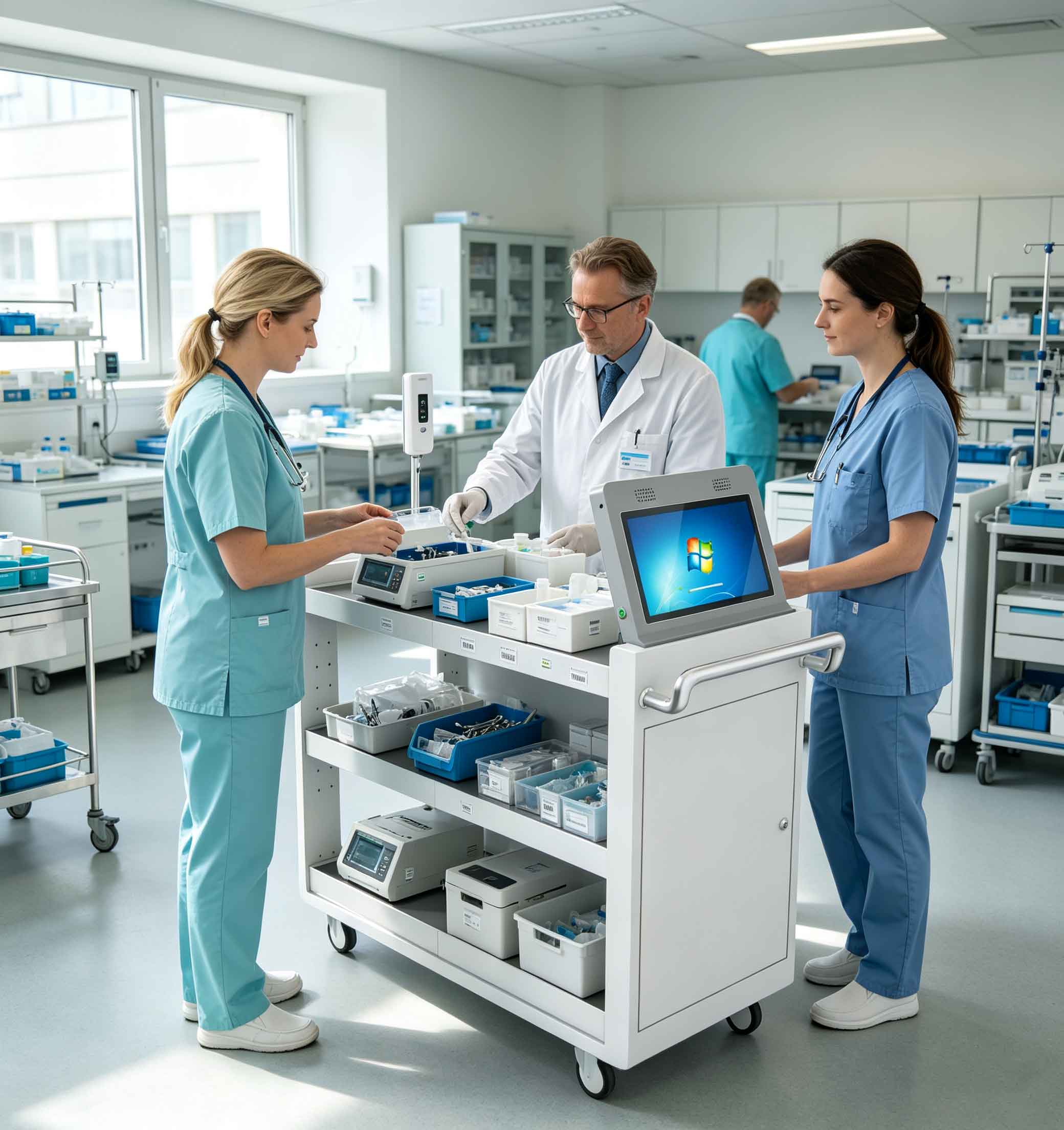 RFID tagged medical equipment tracked inside a European healthcare facility