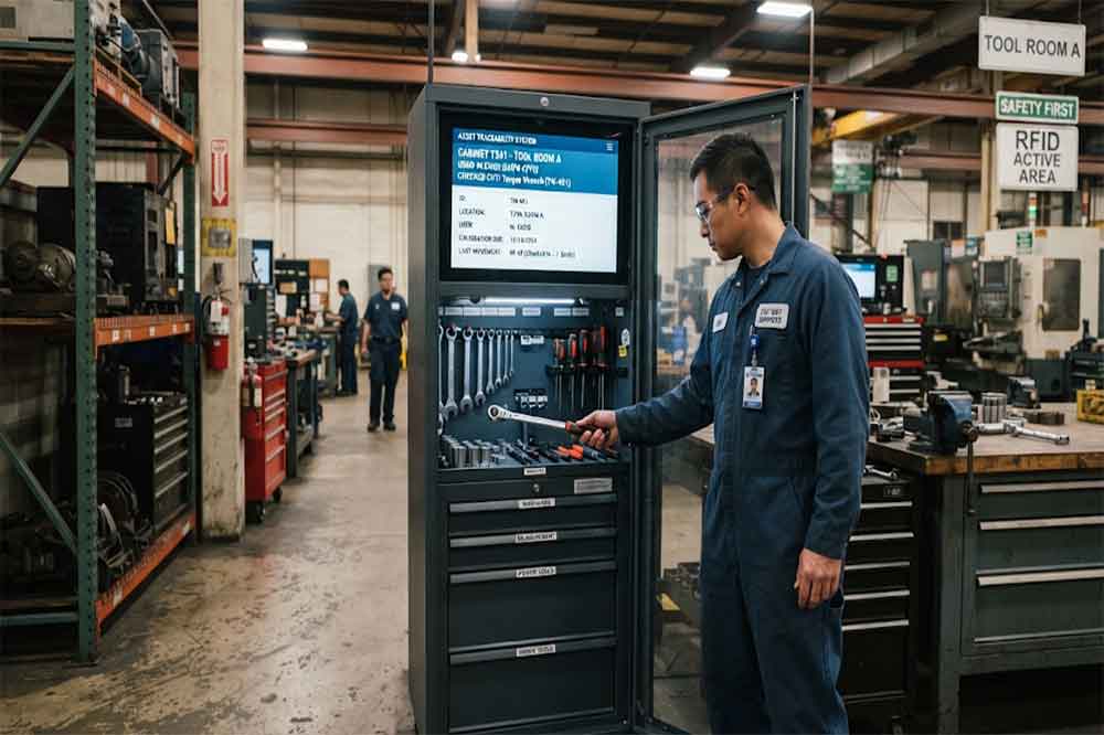 RFID Tool Cabinet for Tool Traceability: Tracki...
