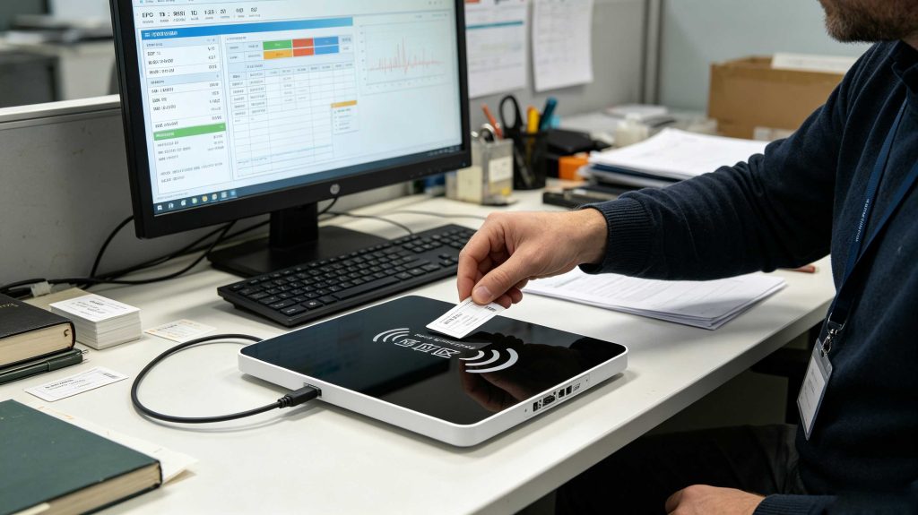 How to Find RFID Number: A Practical Guide to RFID Identification 1 Operator reading an EPC and TID from a UHF RFID tag using a desktop RFID reader