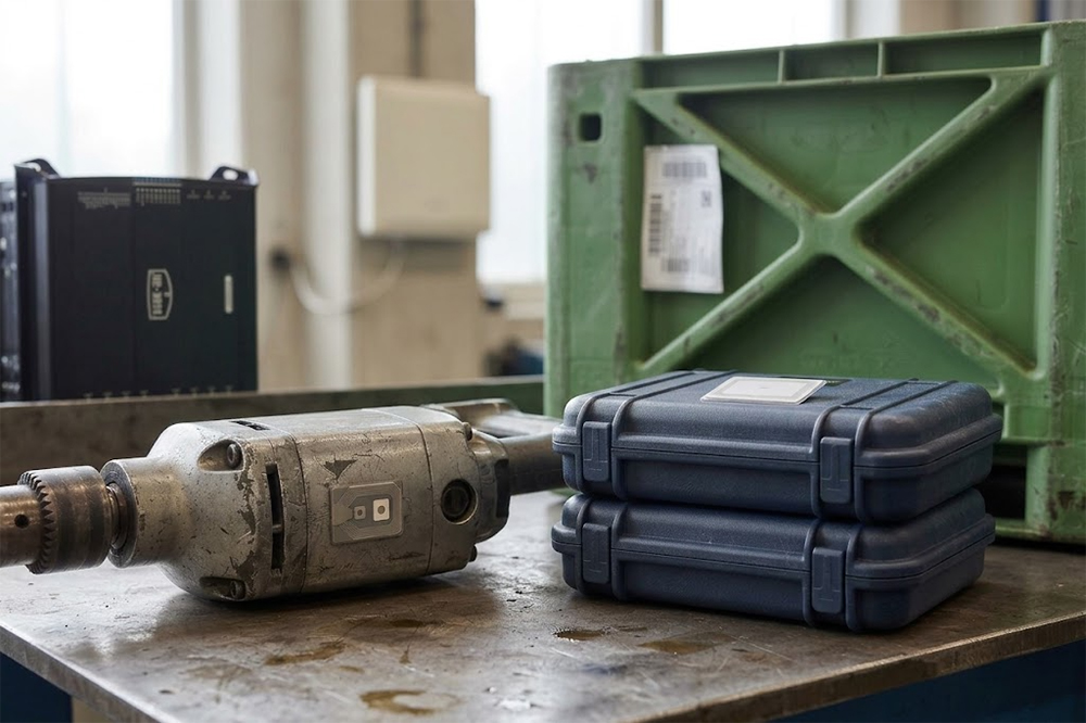 RFID tags attached to metal tools plastic equipment and industrial assets