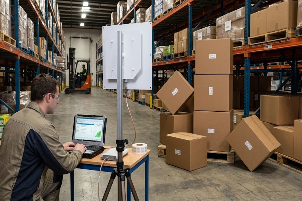RFID tag orientation affecting UHF RFID reading distance
