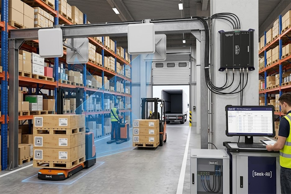 Automated RFID pallet identification using a long range UHF RFID scanner