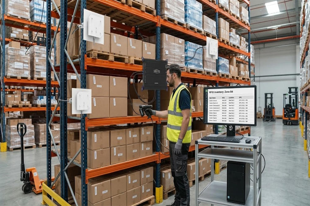 Long Range RFID Scanner for Warehouse Inventory: How to Scan Hundreds of Tags Faster 2 RFID inventory scanning system for warehouse stock counting
