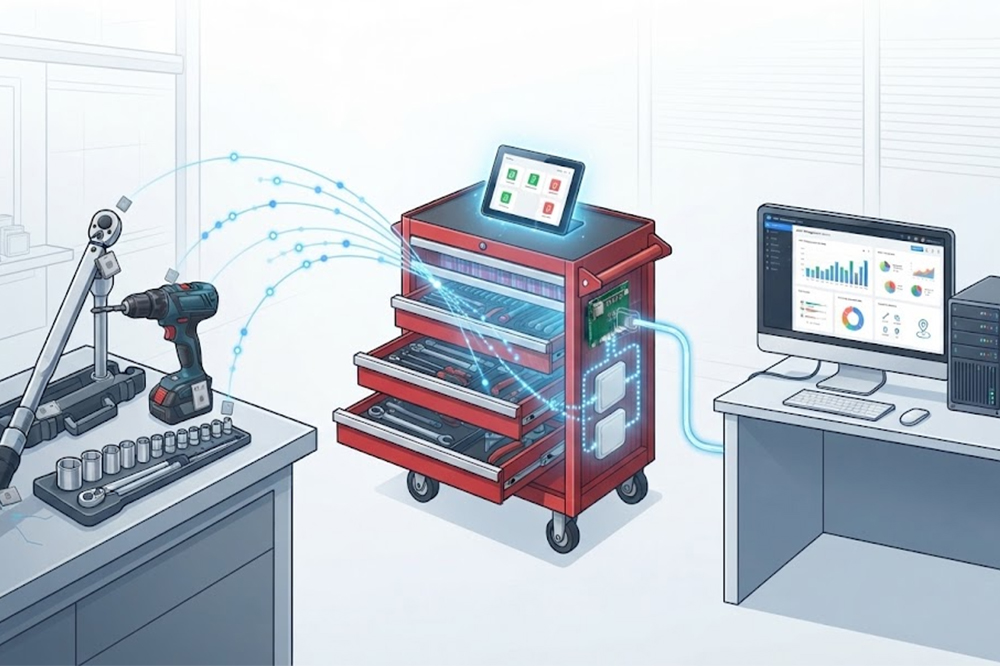 RFID Tools & Devices: Complete Guide to Smart Tool Tracking and Manageme 1 RFID tool tracking workflow from tagged tools to management software