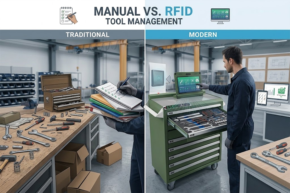 Comparison of manual tool management and RFID tool management