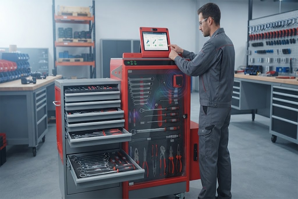 RFID tool cabinet for automated tool inventory management