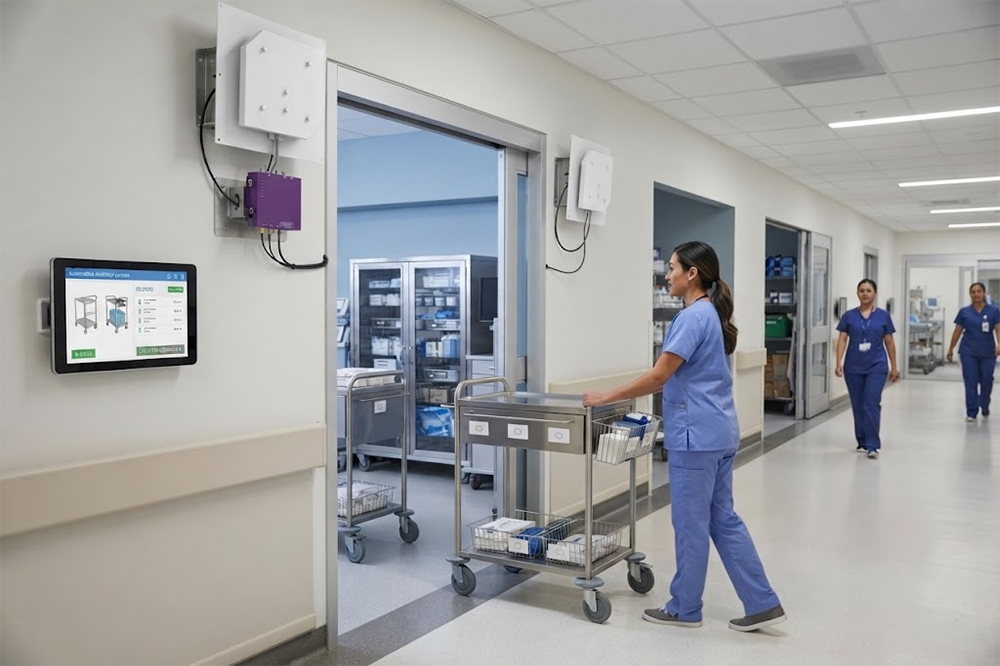 UHF RFID reader for hospital equipment and asset management