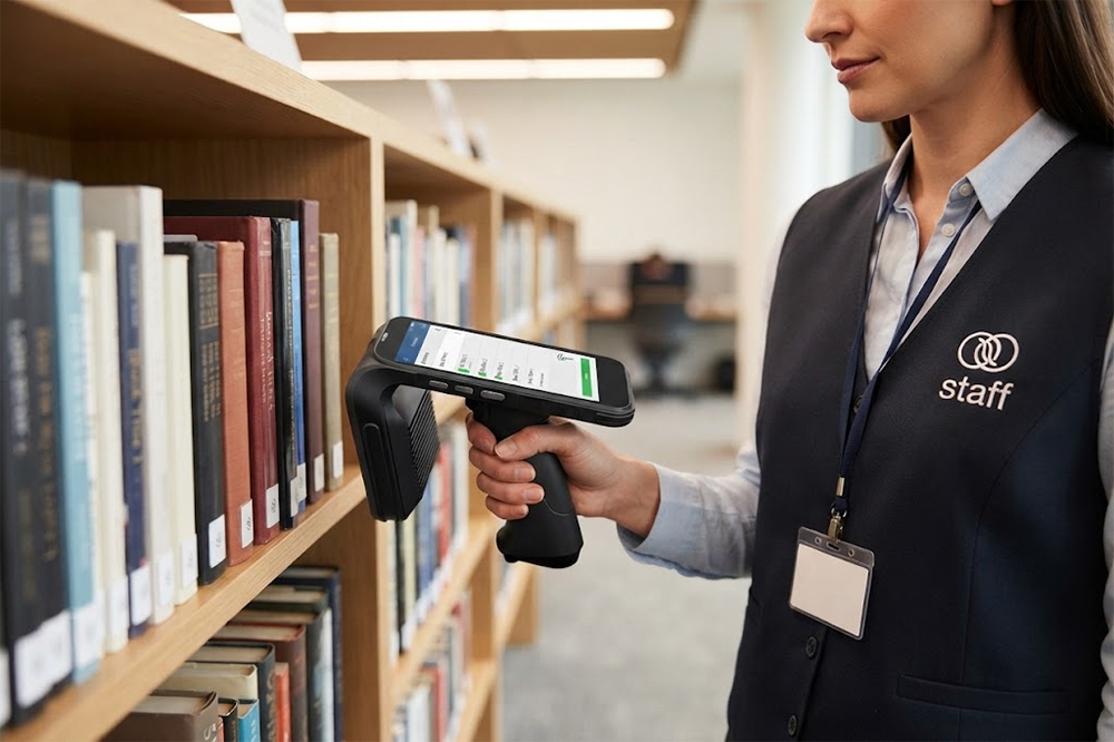 RFID inventory scanner used for library book counting