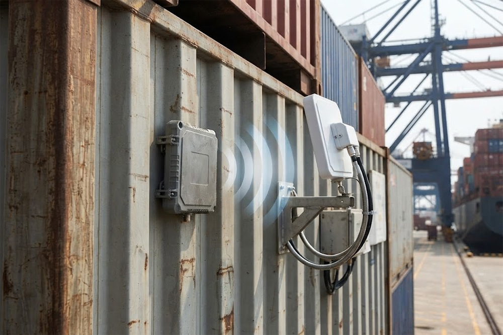 RFID container identification at a seaport terminal