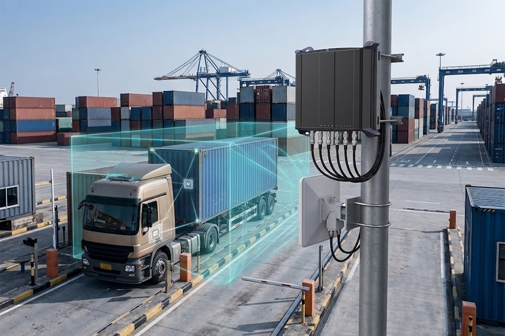 Controlled RFID reading zone for port vehicle identification