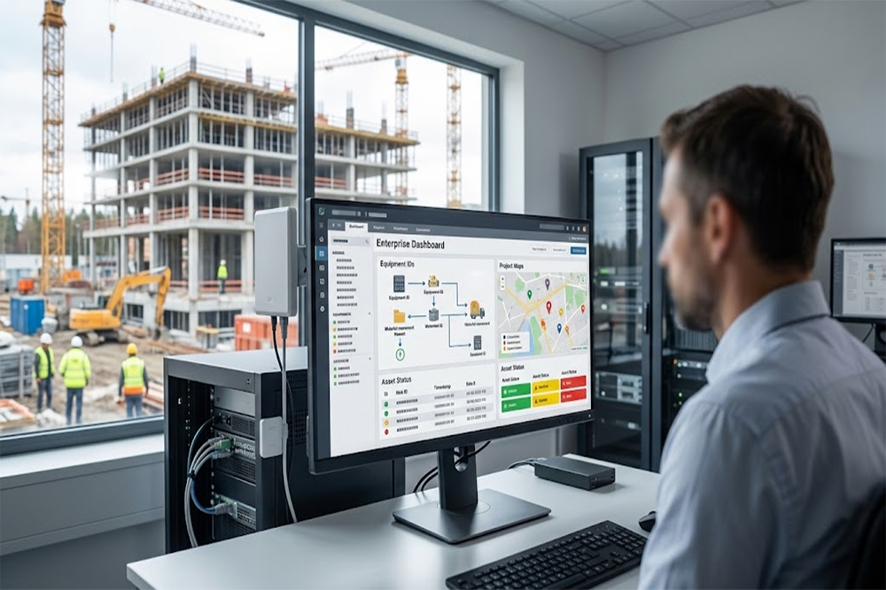 Long Range RFID Scanner for Construction Sites: How to Track Equipment and Materials 3 RFID construction asset tracking system connected to management software