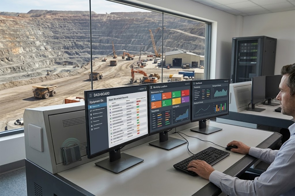 Long Range RFID Scanner for Mining: How to Track Equipment and Assets 3 RFID mining asset tracking system connected to management software