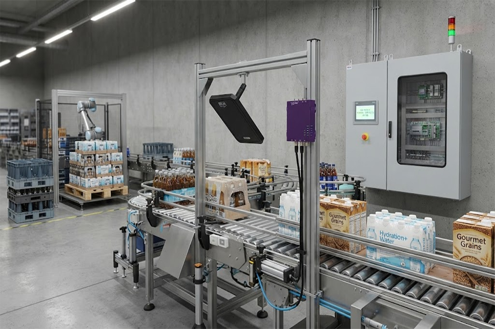 Long Range RFID Scanner for Food and Beverage Manufacturing: How to Track Materials and Equipment 3 RFID tracking cartons, cases, and reusable carriers on a food packaging line.