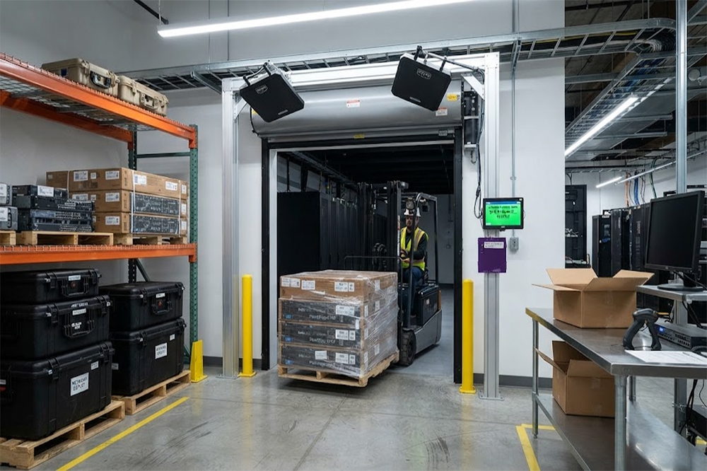 Long Range RFID Scanner for Data Centers: How to Track IT Equipment and Assets 1 RFID reader tracking IT equipment in a data center receiving area.