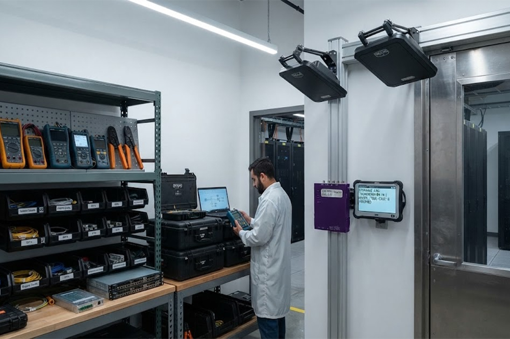 Long Range RFID Scanner for Data Centers: How to Track IT Equipment and Assets 2 RFID tracking maintenance tools and spare parts for data centers.
