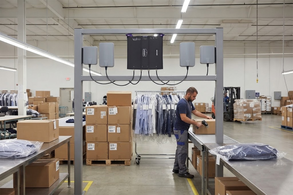 Long Range RFID Scanner for Textile Manufacturing and Garment Production 3 RFID Tracking for Garment Packing and Dispatch