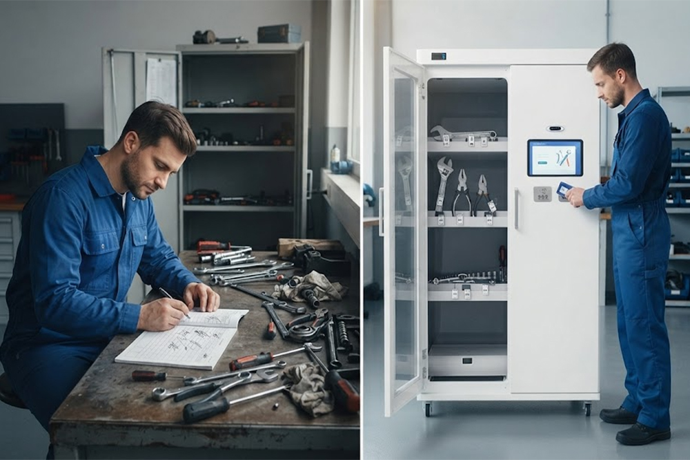 Comparison of manual tool checkout and RFID tool checkout