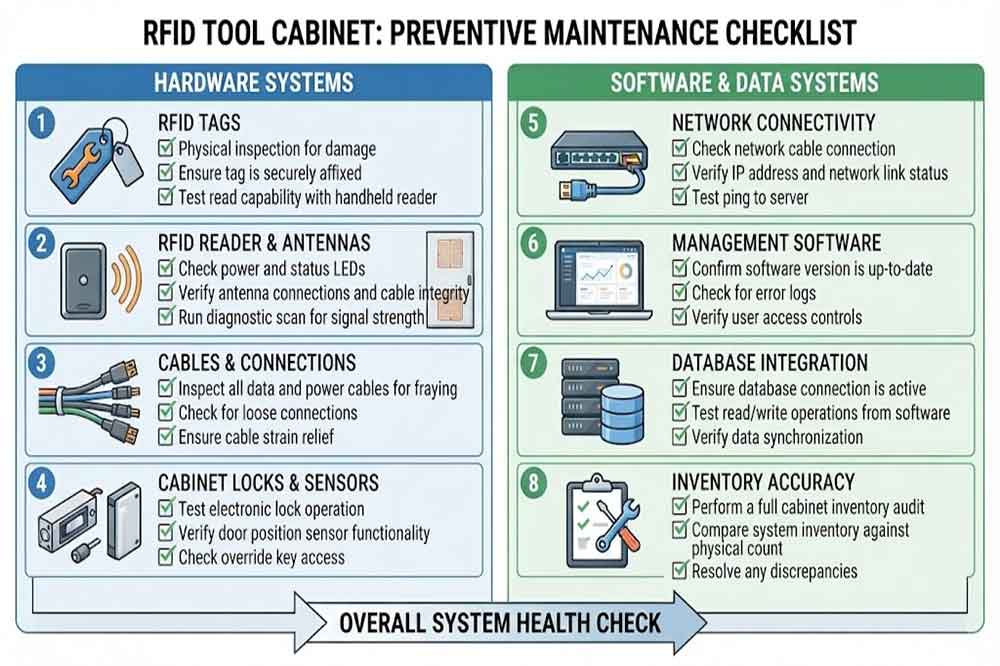 RFID Tool Cabinet Maintenance and Troubleshooting Guide 1 Preventive maintenance checklist for an RFID tool cabinet
