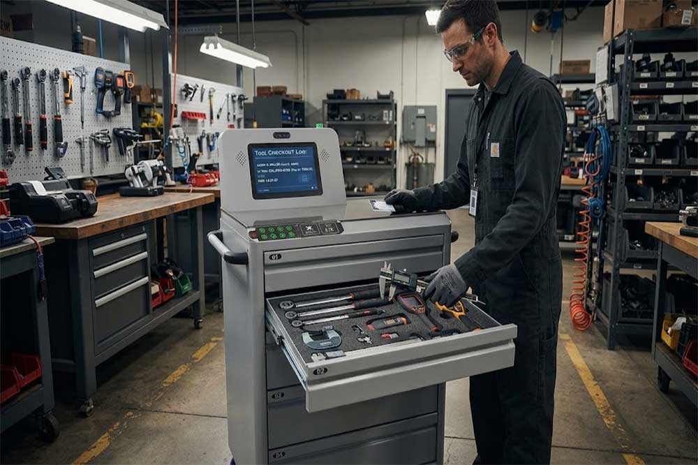 RFID system recording high-value tool checkout