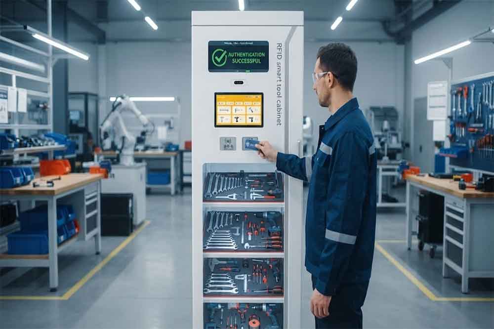 RFID Tool Cabinet Access Control: User Authentication and Tool Permissions 1 user authentication for an RFID smart tool cabinet