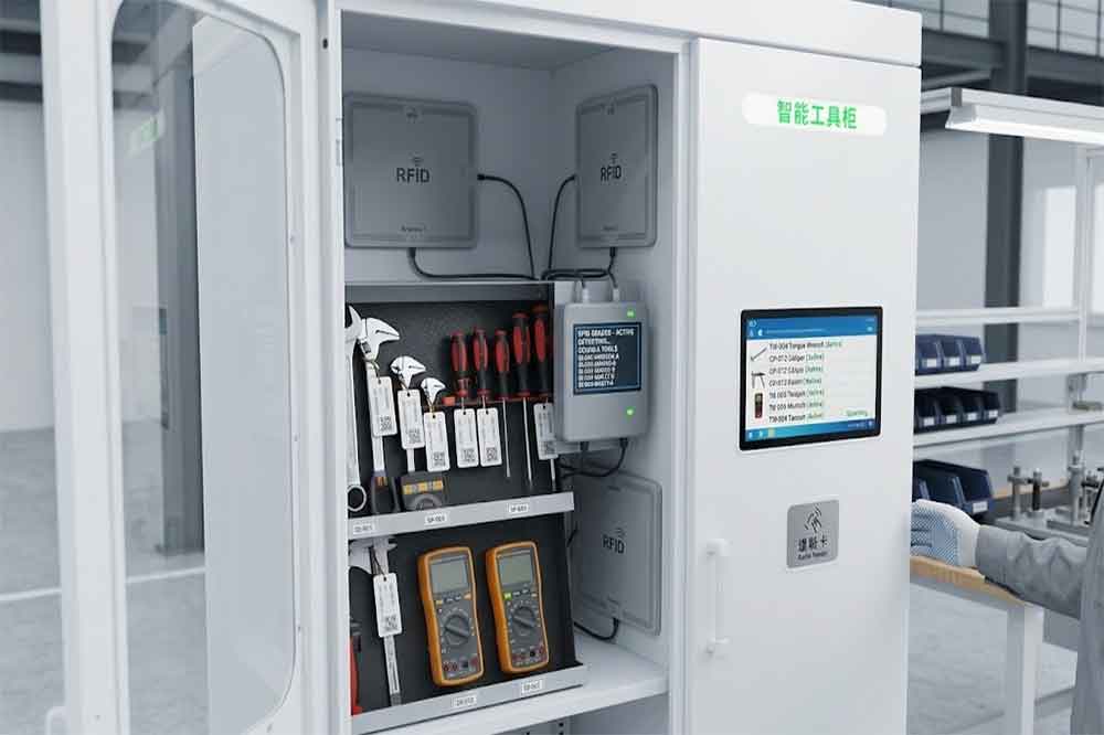 RFID tool counting inside a smart tool cabinet