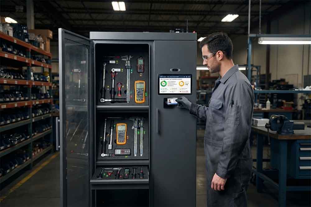 RFID Tool Cabinet for Tool Crib Management: Smarter Tool Room Operations 3 RFID tool crib managing calibration and inspection status