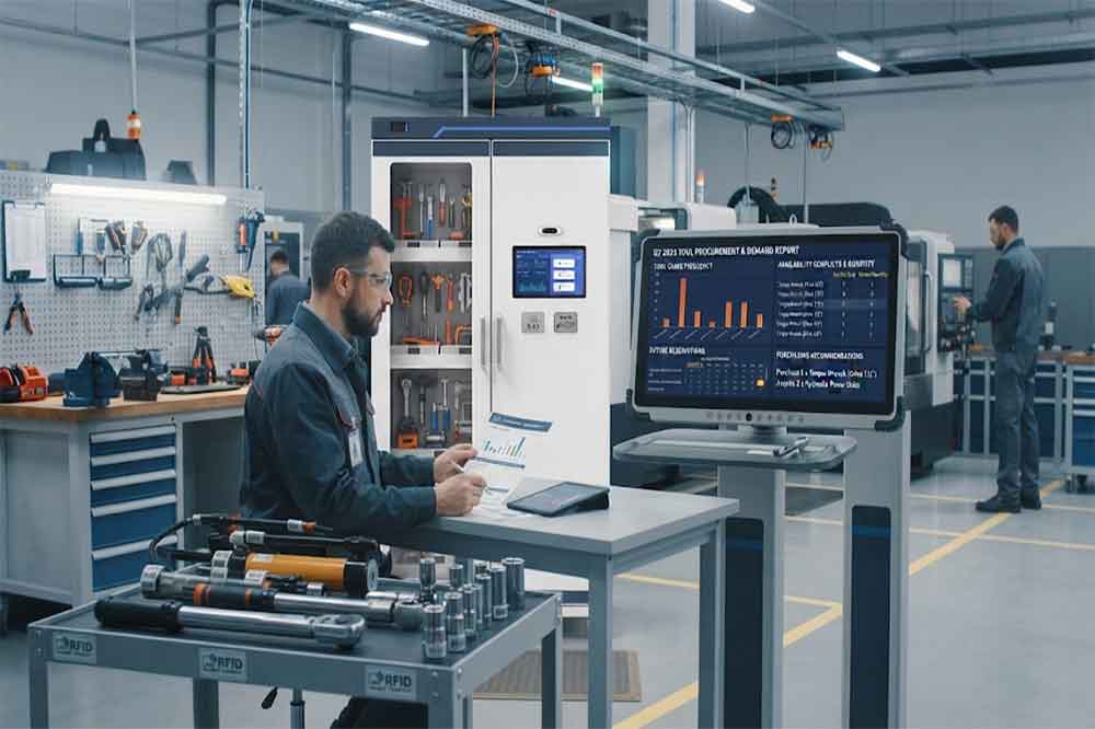 RFID Tool Cabinet for Tool Demand Planning: Smarter Planning for Tool Availability 3 RFID tool usage data supporting industrial tool purchasing decisions