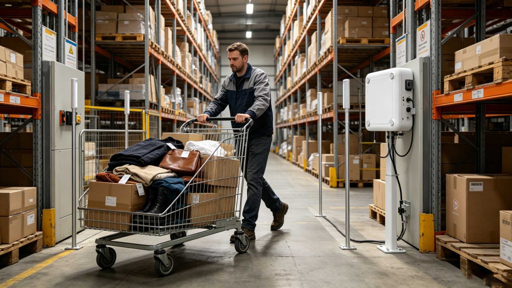 How RFID Scanners Work: UHF RFID Identification in Real Operations 1 UHF RFID scanner identifying tagged products at a European warehouse receiving station