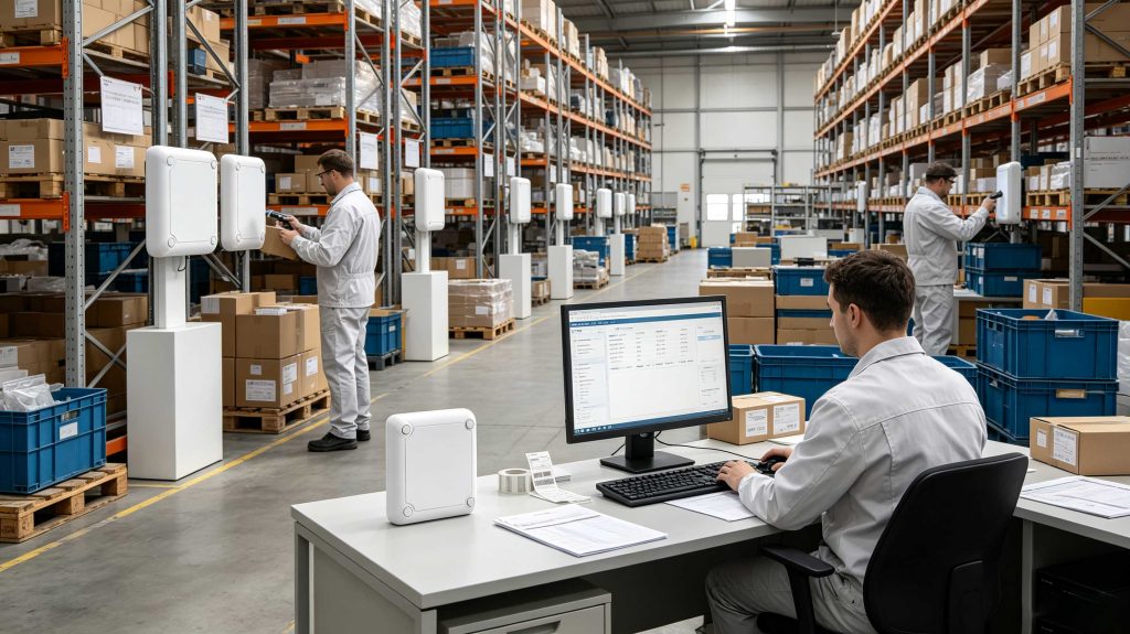 RFID reader installation and tag encoding in a modern industrial environment