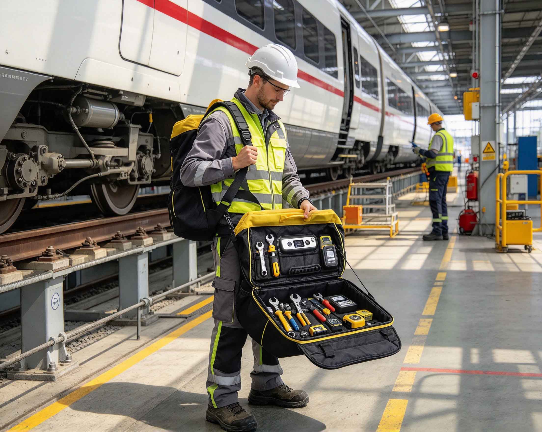 what is rfid backpack 2 Railway maintenance technician carrying an RFID tool backpack during a European rail inspection