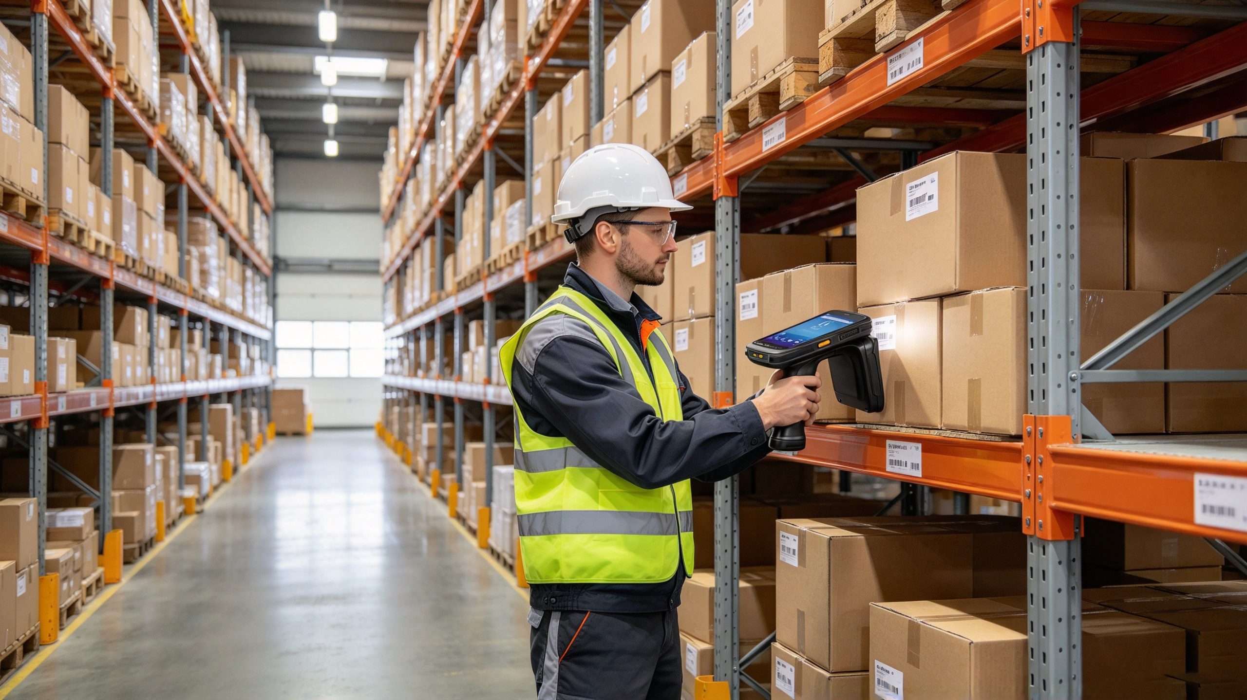 what is the meaning of rfid tags 1 RFID tags attached to cartons in a European warehouse for inventory identification and tracking.