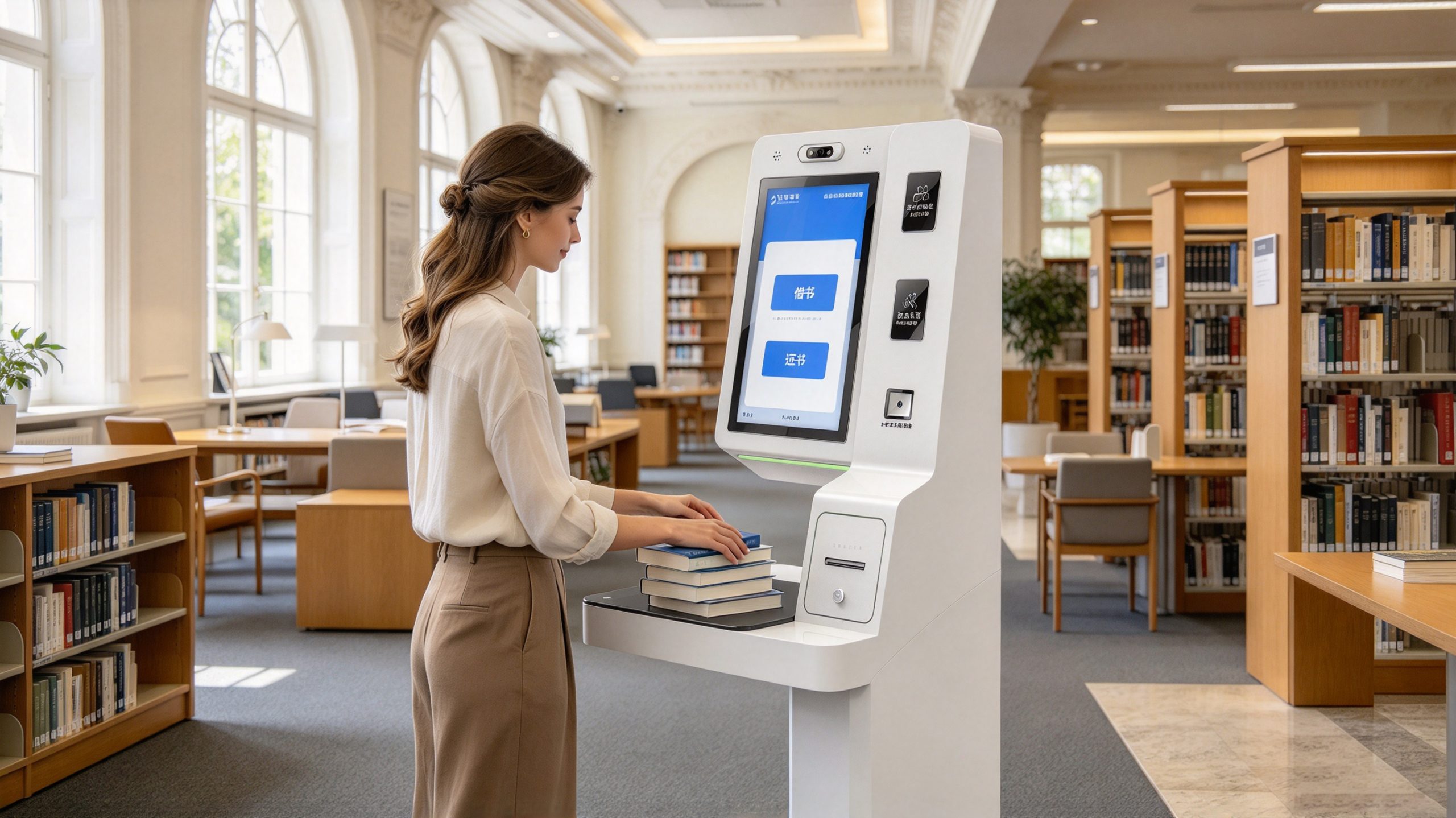 what is rfid technology in library 1 Library reader using RFID self checkout machine for automatic book borrowing and return