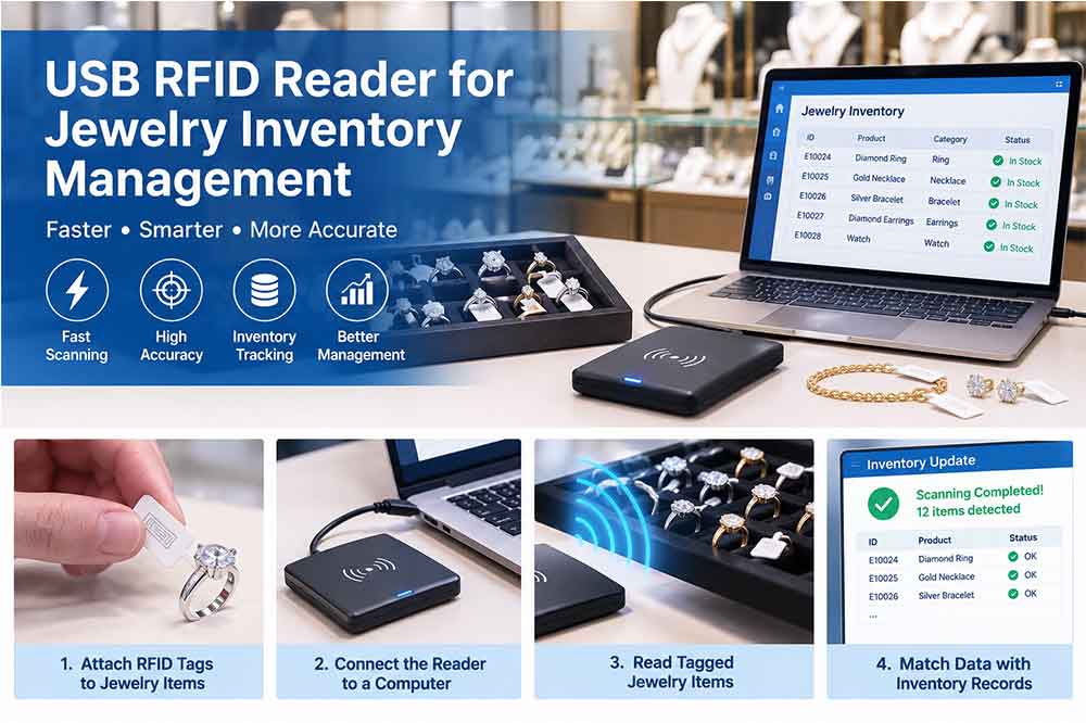 USB RFID Reader for Jewelry Inventory Management