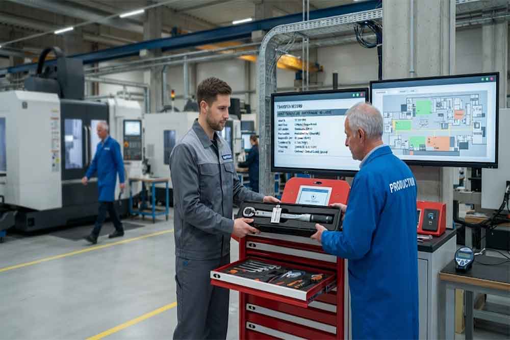 RFID Tool Cabinet for Tool Sharing Management: Smarter Shared Tool Control 2 RFID tracking an industrial tool transferred between factory departments