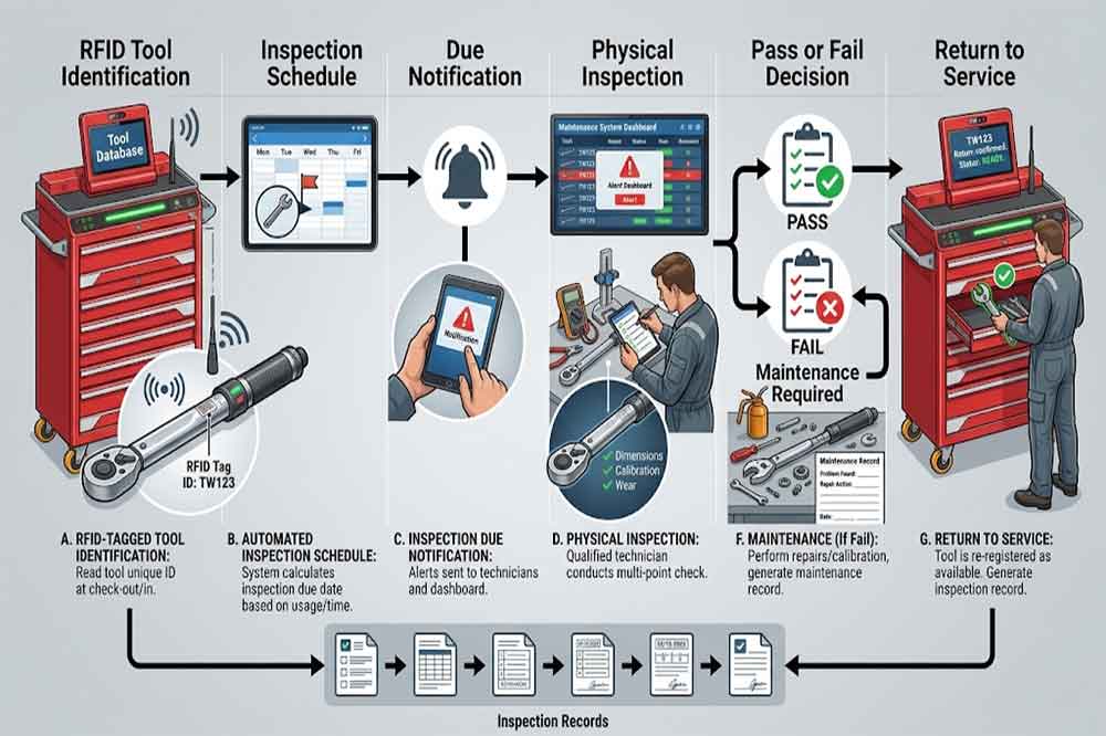 RFID Tool Cabinet for Tool Inspection Scheduling: Smarter Inspection Planning 1 RFID workflow for scheduling and tracking industrial tool inspections