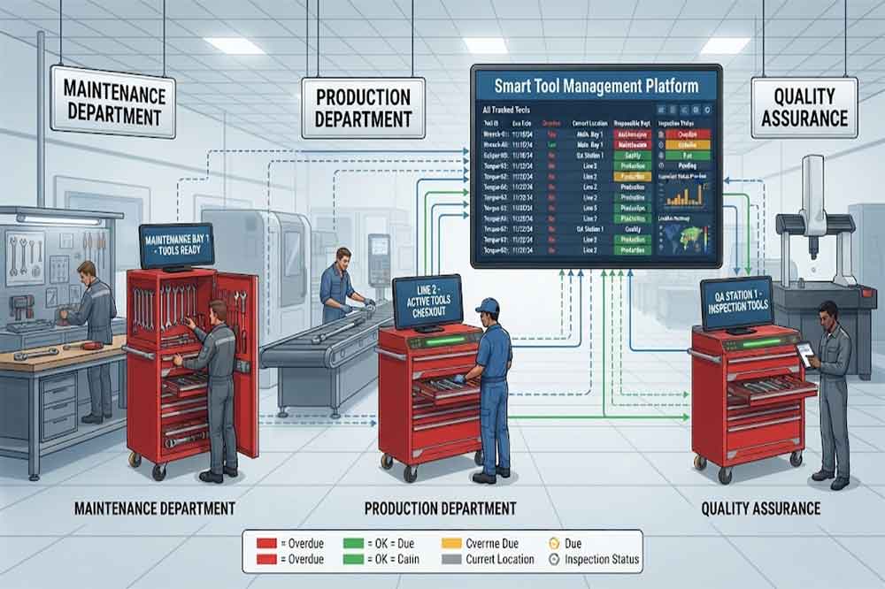 RFID Tool Cabinet for Tool Inspection Scheduling: Smarter Inspection Planning 3 RFID system managing tool inspections across multiple factory locations