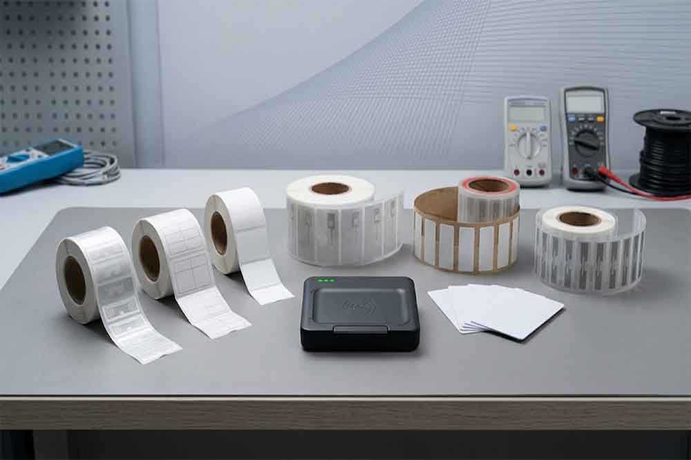 What Is USB RFID Reader and How Does It Work? 1 Desktop USB RFID reader writer with RFID cards, labels, and hard tags.