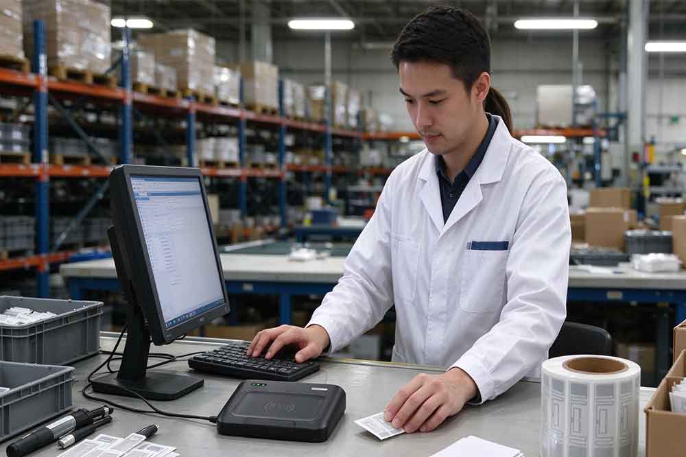 What Is USB RFID Reader and How Does It Work? 2 USB RFID reader used at a desktop inventory workstation to identify tagged assets.