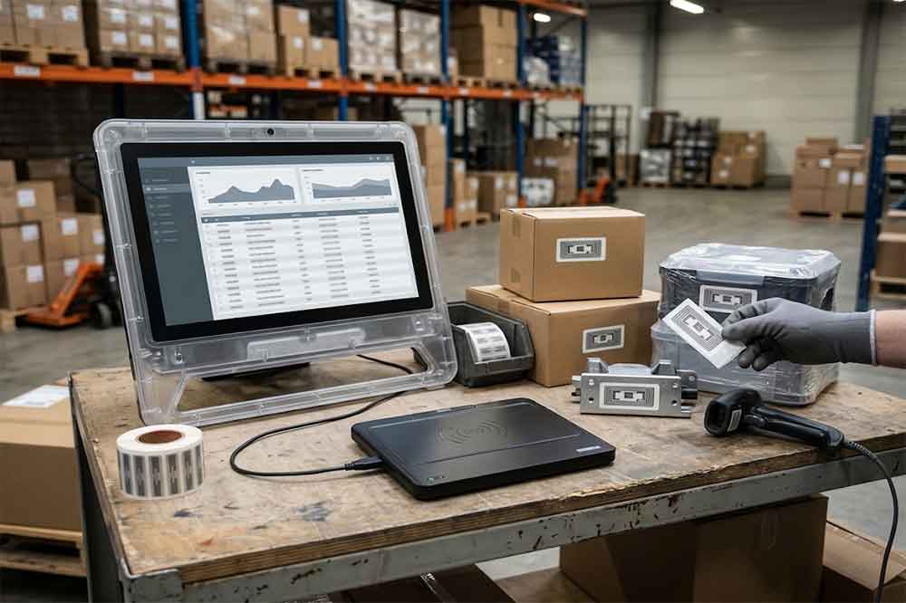 USB RFID Reader Applications: 7 Business Use Cases 2 USB RFID reader used to identify tagged products during workstation-based inventory management